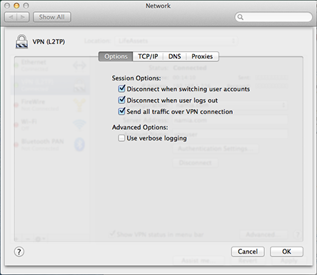 vpn for mac to access lab servir